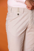 Torino Prestige Herren Chino Hose im Pied-de-Poule-Muster mit beigem Faden Slim Fit