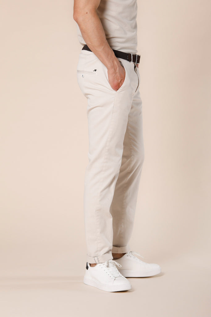 Image 4 of men's cotton twill and tencel stucco color chino pants Torino Summer Color pattern by Mason's