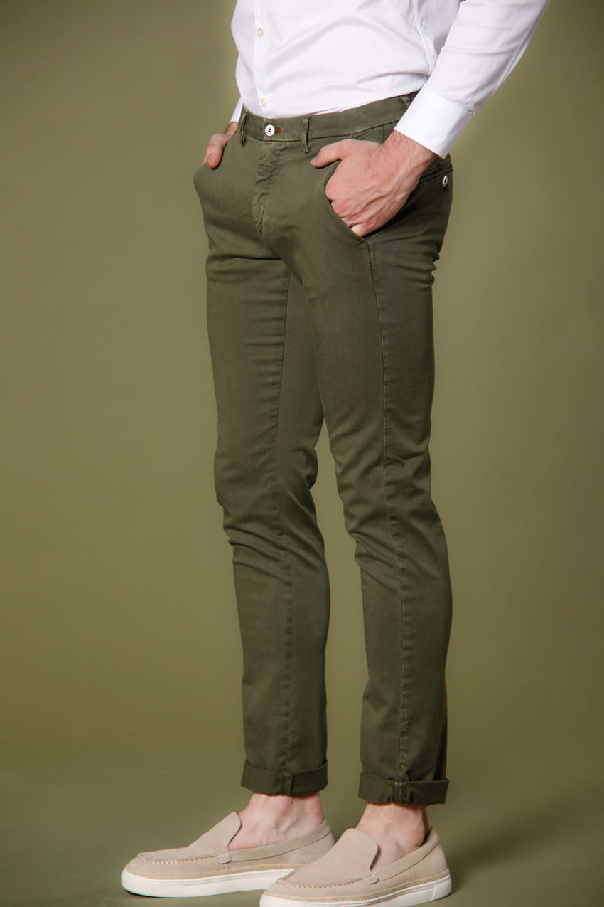 Image 3 de Mason's Torino Summer Color model pantalon chino pour homme en sergé de coton et tencel vert
