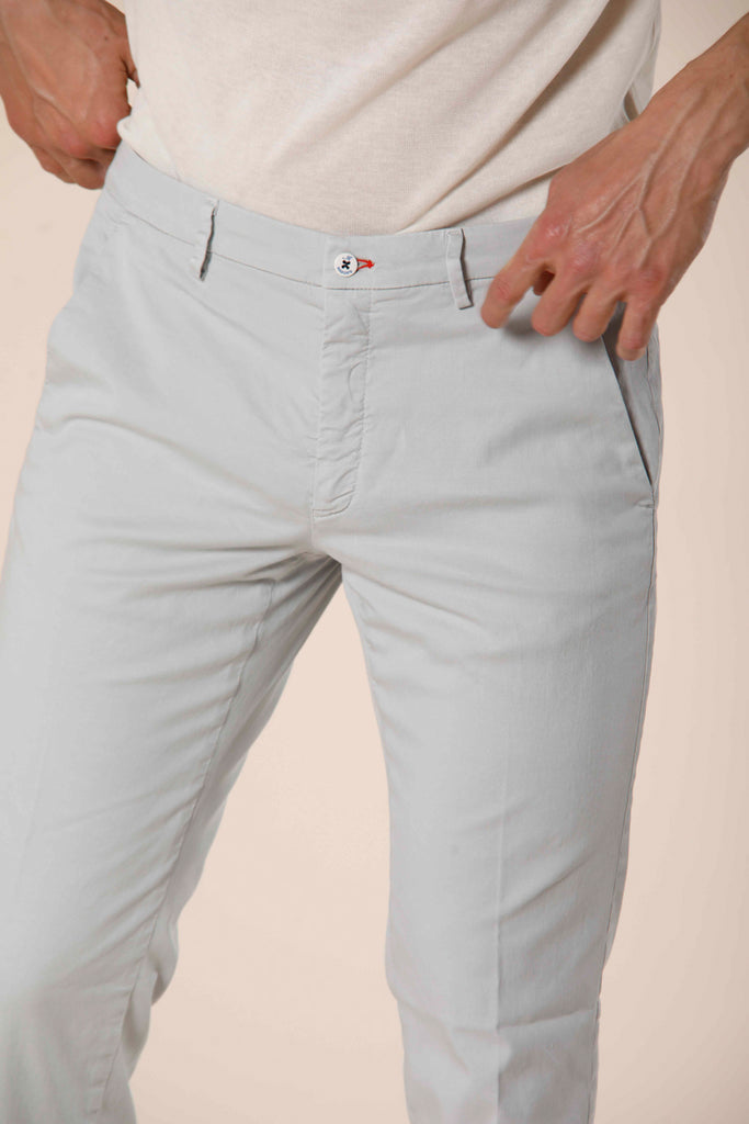 Image 3 of men's cotton twill and light blue tencel chino pants Torino Summer Color pattern by Mason's