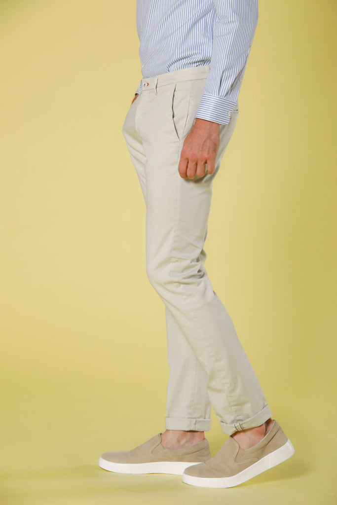 Image 3 of Mason's Torino Summer Color pattern light green cotton twill and tencel men's chino pants