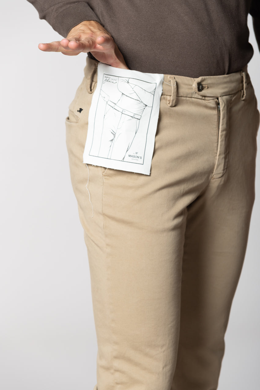 Torino Flex pantalone chino uomo in raso slim fit