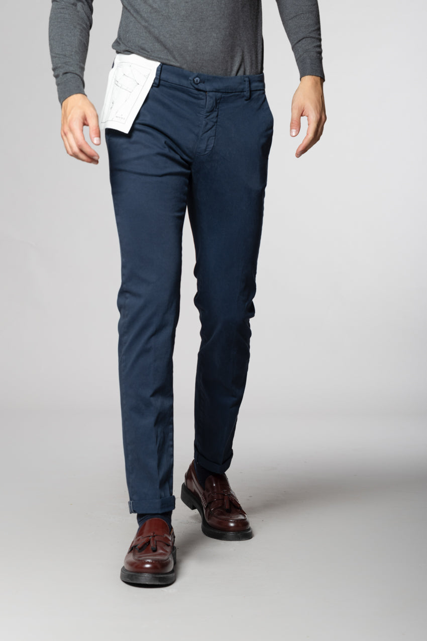 Torino Flex pantalone chino uomo in raso slim fit