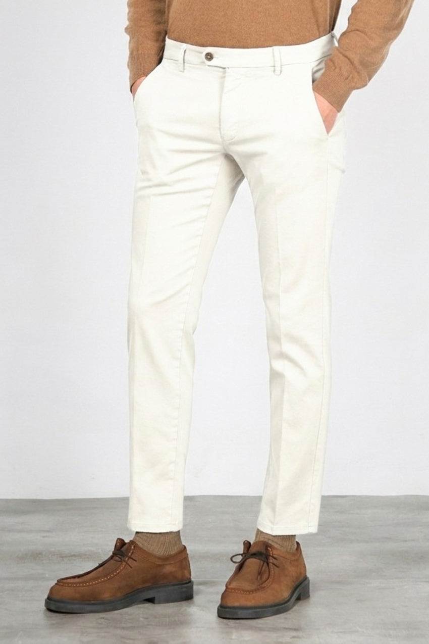 Torino Flex pantalone chino uomo in raso slim fit ①