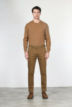 Torino Flex men’s chino pants in satin, slim fit ①
