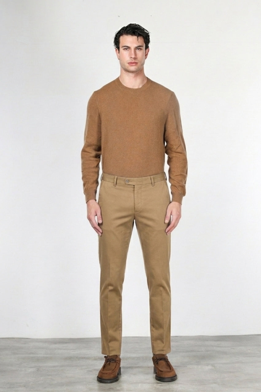 Torino Flex men’s chino pants in satin with slim fit ①
