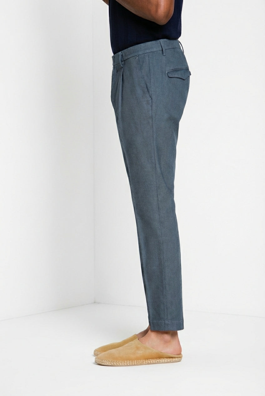 Torino 1 Pinces Flex pantalon chino homme en coton Prestige armure œil-de-perdrix slim fit