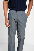 Torino 1 Pinces Flex pantalon chino homme en coton Prestige armure œil-de-perdrix slim fit