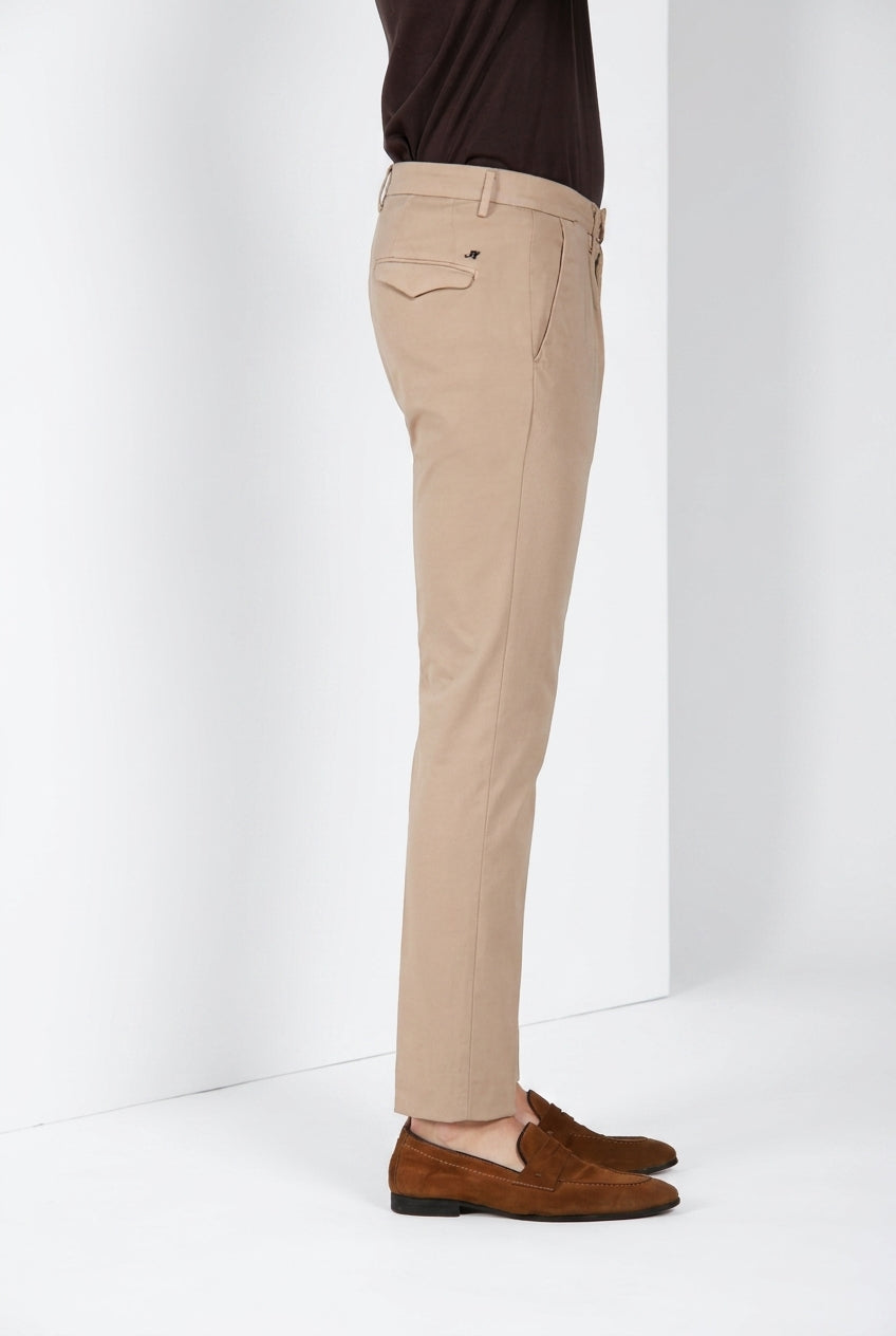 Torino 1 Pinces Flex pantalon chino homme en gabardine super stretch slim fit