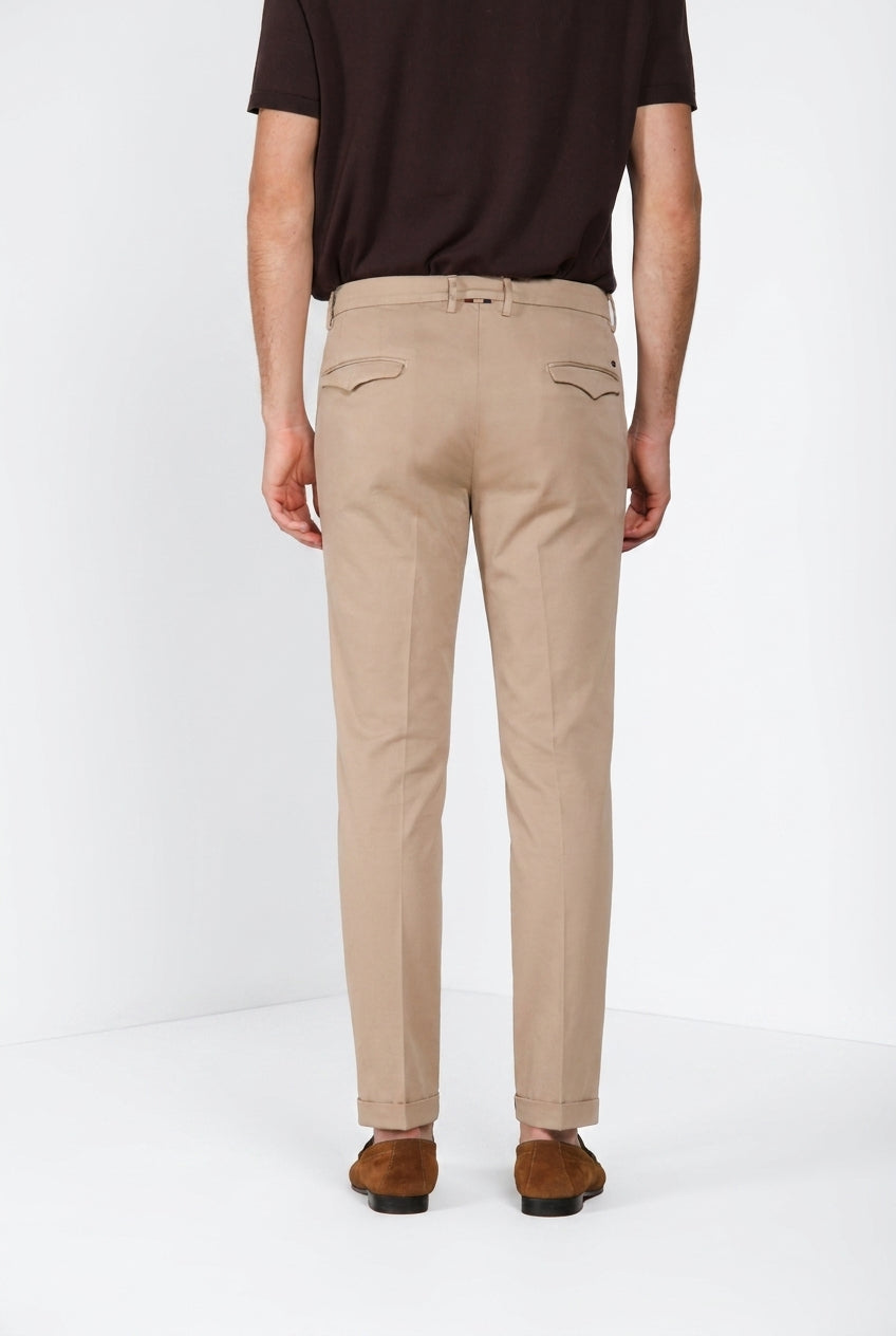Torino 1 Pinces Flex pantalon chino homme en gabardine super stretch slim fit