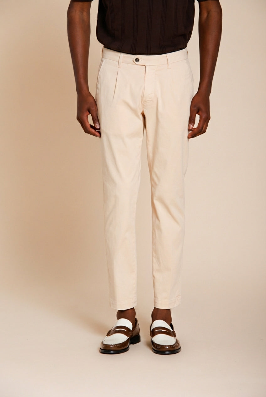 Torino 1 Pinces Flex pantalon chino homme en gabardine super stretch slim fit