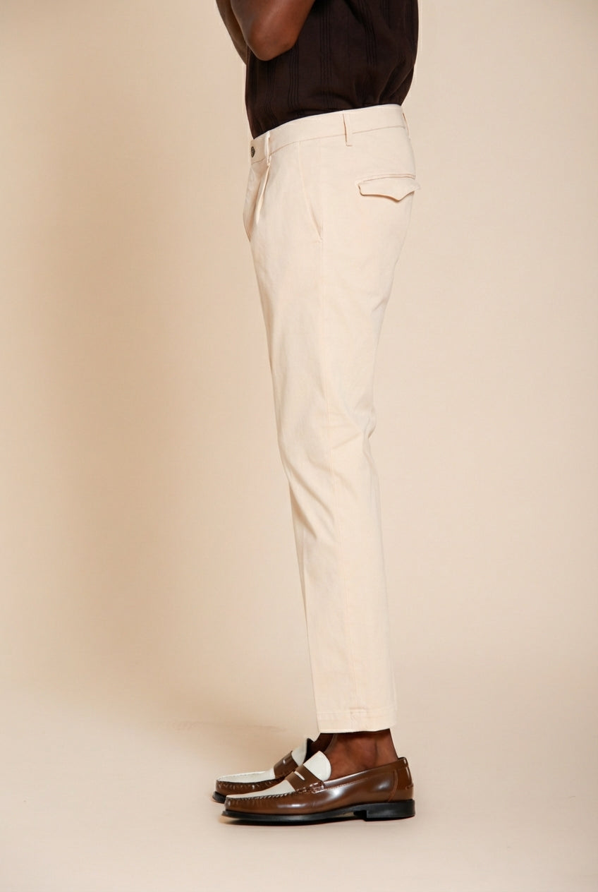 Torino 1 Pinces Flex pantalon chino homme en gabardine super stretch slim fit