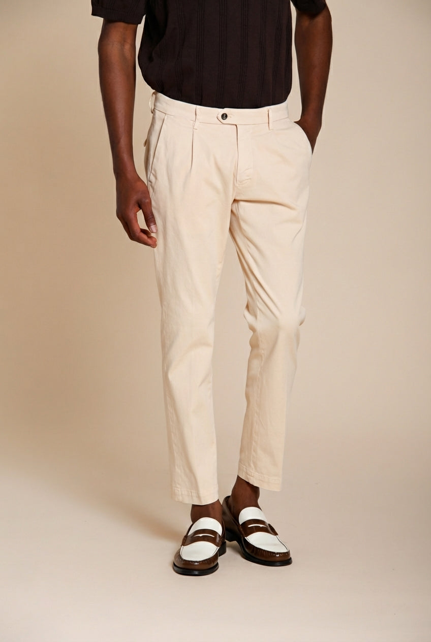 Torino 1 Pinces Flex pantalon chino homme en gabardine super stretch slim fit