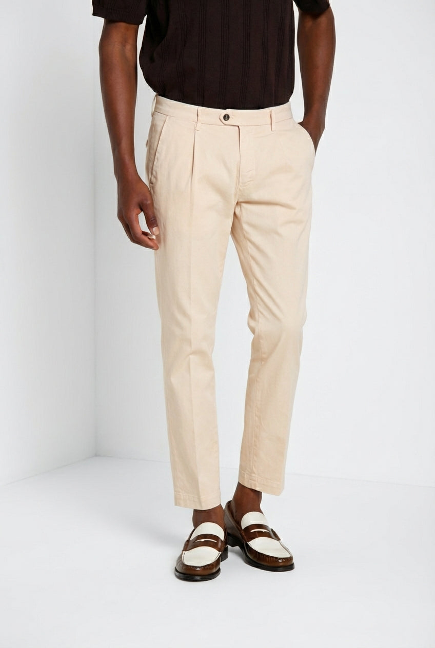 Torino 1 Pinces Flex Hose Chino Herren aus Super Stretch Gabardine slim fit