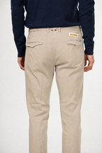 Torino 1 Pinces Flex men’s chino pants in cotton and cashmere twill with slim fit