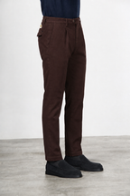 Torino 1 Pinces Flex men’s chino pants in cotton and cashmere twill with slim fit