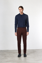 Torino 1 Pinces Flex men’s chino pants in cotton and cashmere twill with slim fit