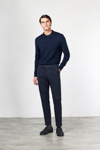 Torino 1 Pinces Flex men’s chino pants in cotton and cashmere twill with slim fit