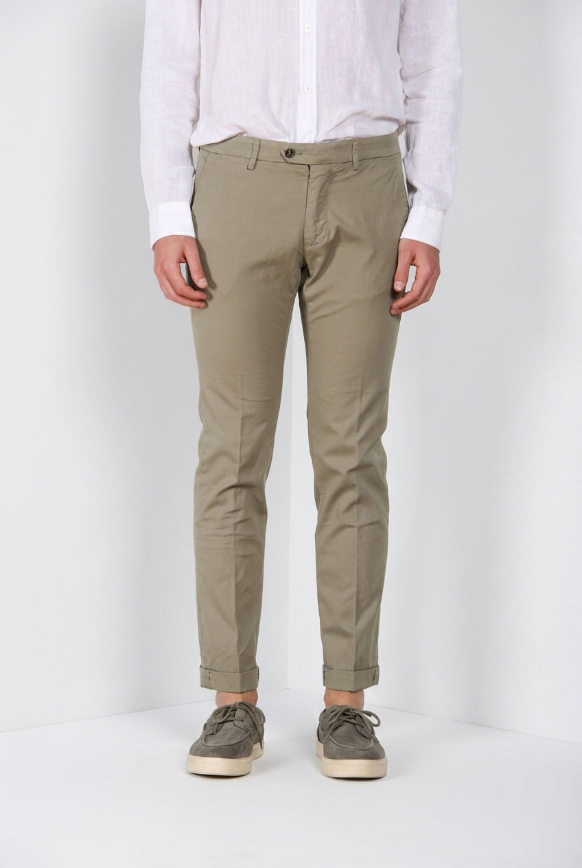 Torino City Icon Flex men's chino pants in stretch cotton and linen cavalry slim fit