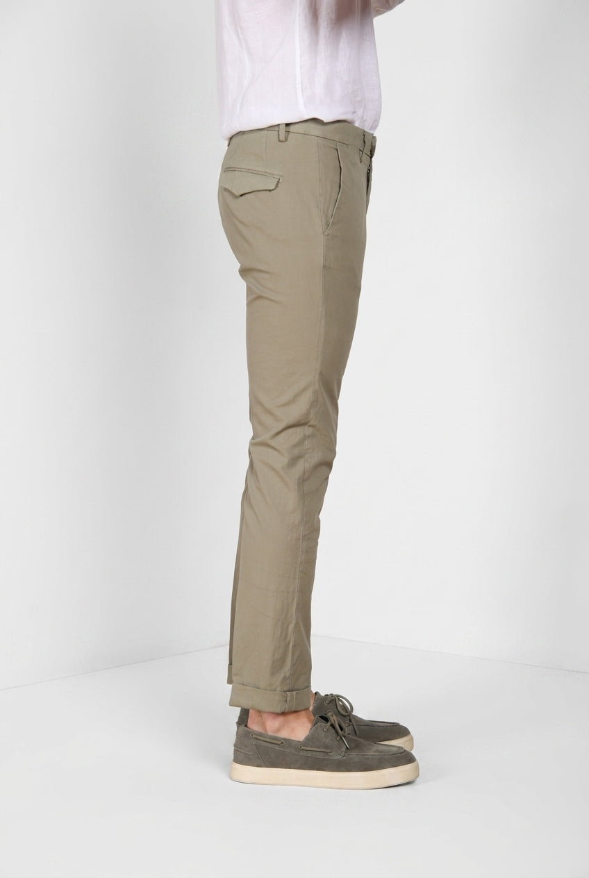 Torino City Icon Flex men's chino pants in stretch cotton and linen cavalry slim fit