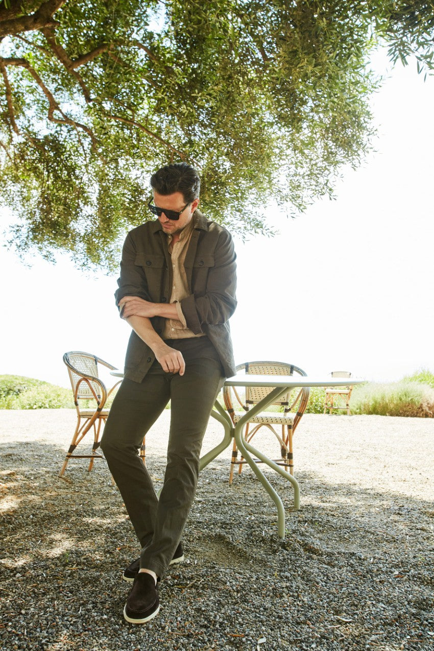 Torino City Icon Flex pantalon chino homme en cavallery de coton et lin stretch slim fit