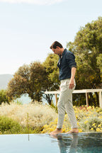 Torino City 1 Pinces pantalon chino homme en micro-motif pied-de-poule teint en fil slim fit