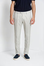 Torino City 1 Pinces pantalon chino homme en micro-motif pied-de-poule teint en fil slim fit