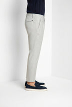 Torino City 1 Pinces pantalon chino homme en micro-motif pied-de-poule teint en fil slim fit