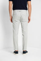 Torino City 1 Pinces pantalon chino homme en micro-motif pied-de-poule teint en fil slim fit