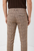 Torino City men's chino pants prince of Wales print slim fit