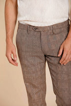 Torino City Hose Chino Herren Glencheck-Muster slim fit