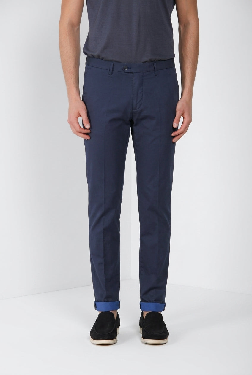 Torino City Travel men's chino pants technical stretch satin slim fit