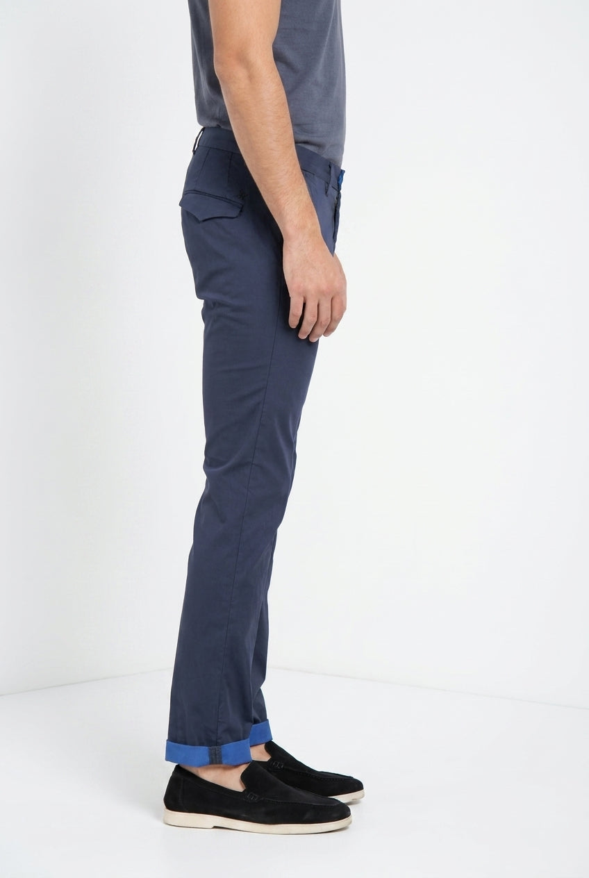 Torino City Travel men's chino pants technical stretch satin slim fit