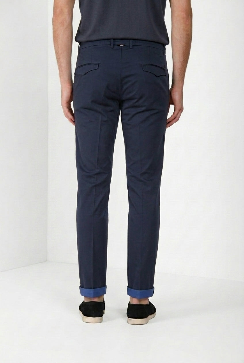 Torino City Travel men's chino pants technical stretch satin slim fit