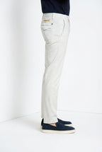 Torino City men's chino pants in cotton and silk satin slim fit