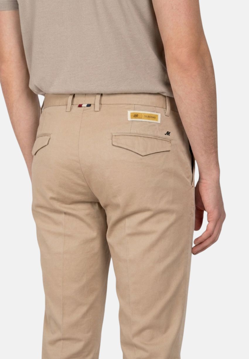 Torino City men's chino pants in cotton and silk satin slim fit