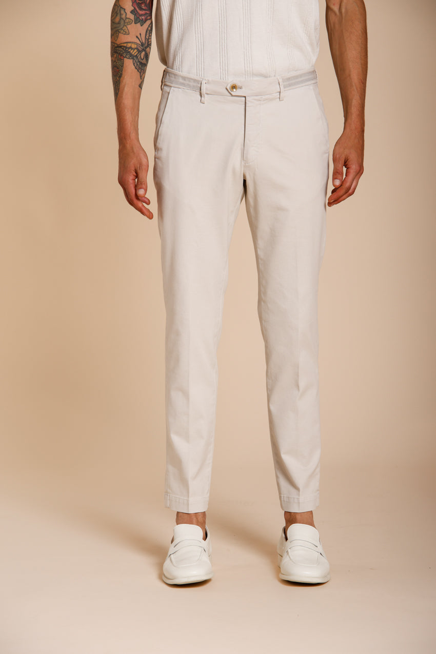 Torino City pantalone chino uomo in tricotina fine di cotone e lyocell slim fit