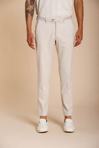 Torino City pantalone chino uomo in tricotina fine di cotone e lyocell slim fit