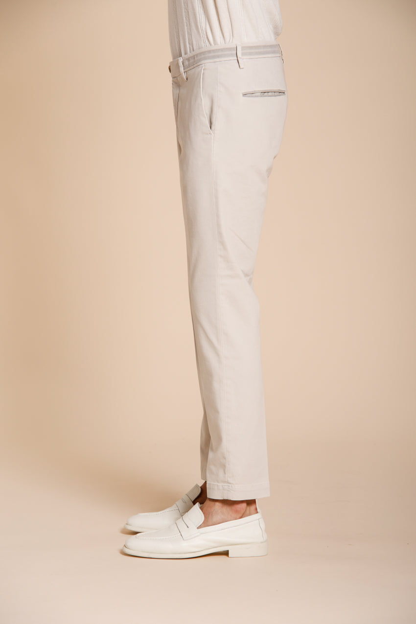 Torino City pantalone chino uomo in tricotina fine di cotone e lyocell slim fit