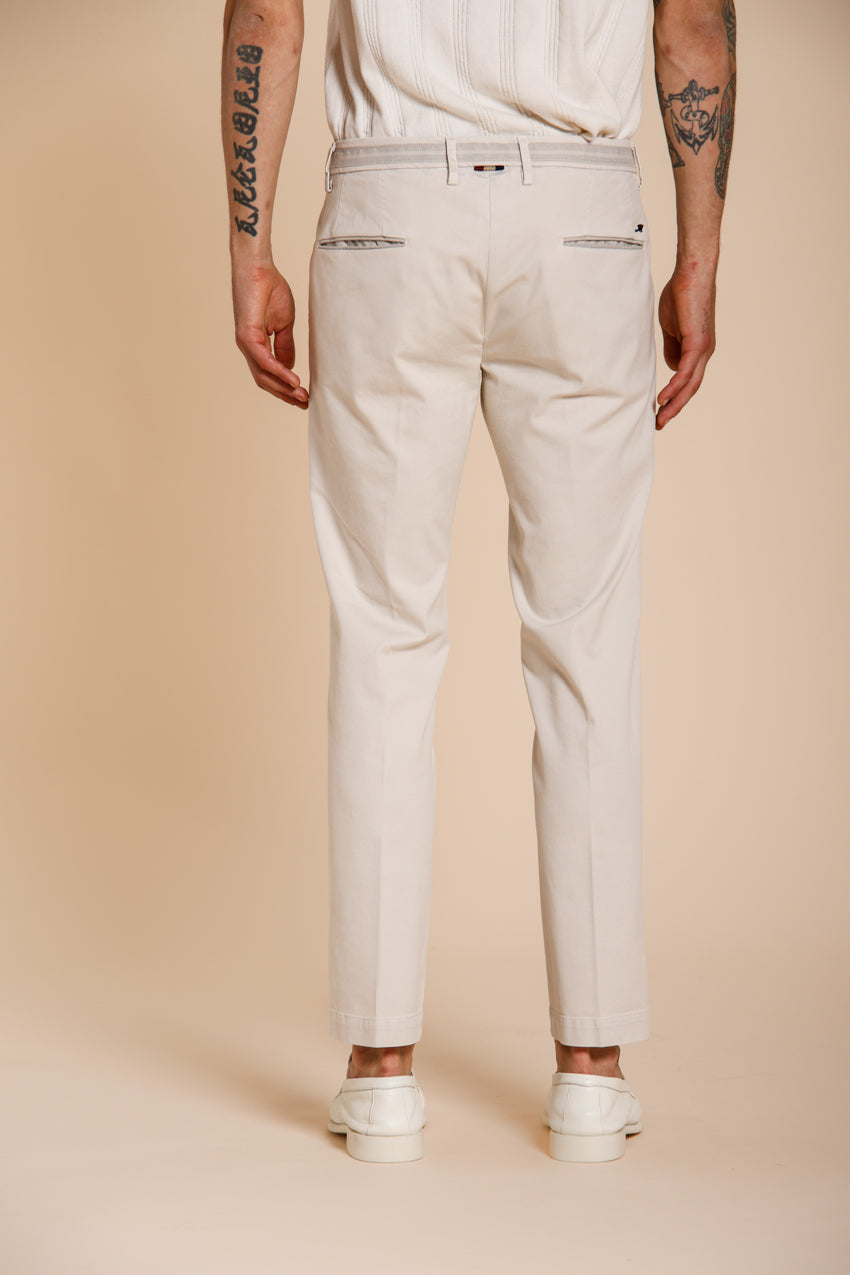 Torino City pantalone chino uomo in tricotina fine di cotone e lyocell slim fit