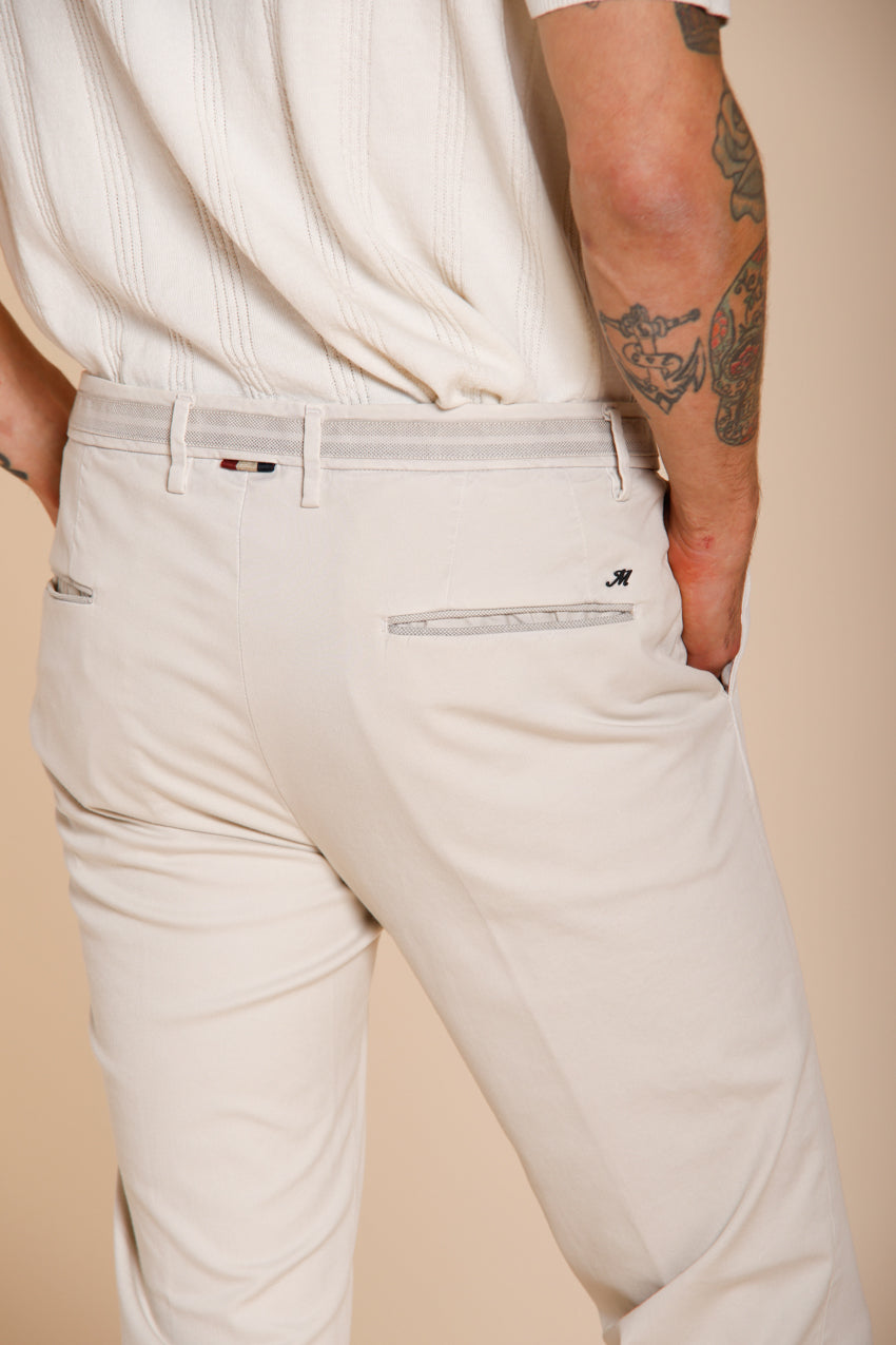 Torino City pantalone chino uomo in tricotina fine di cotone e lyocell slim fit