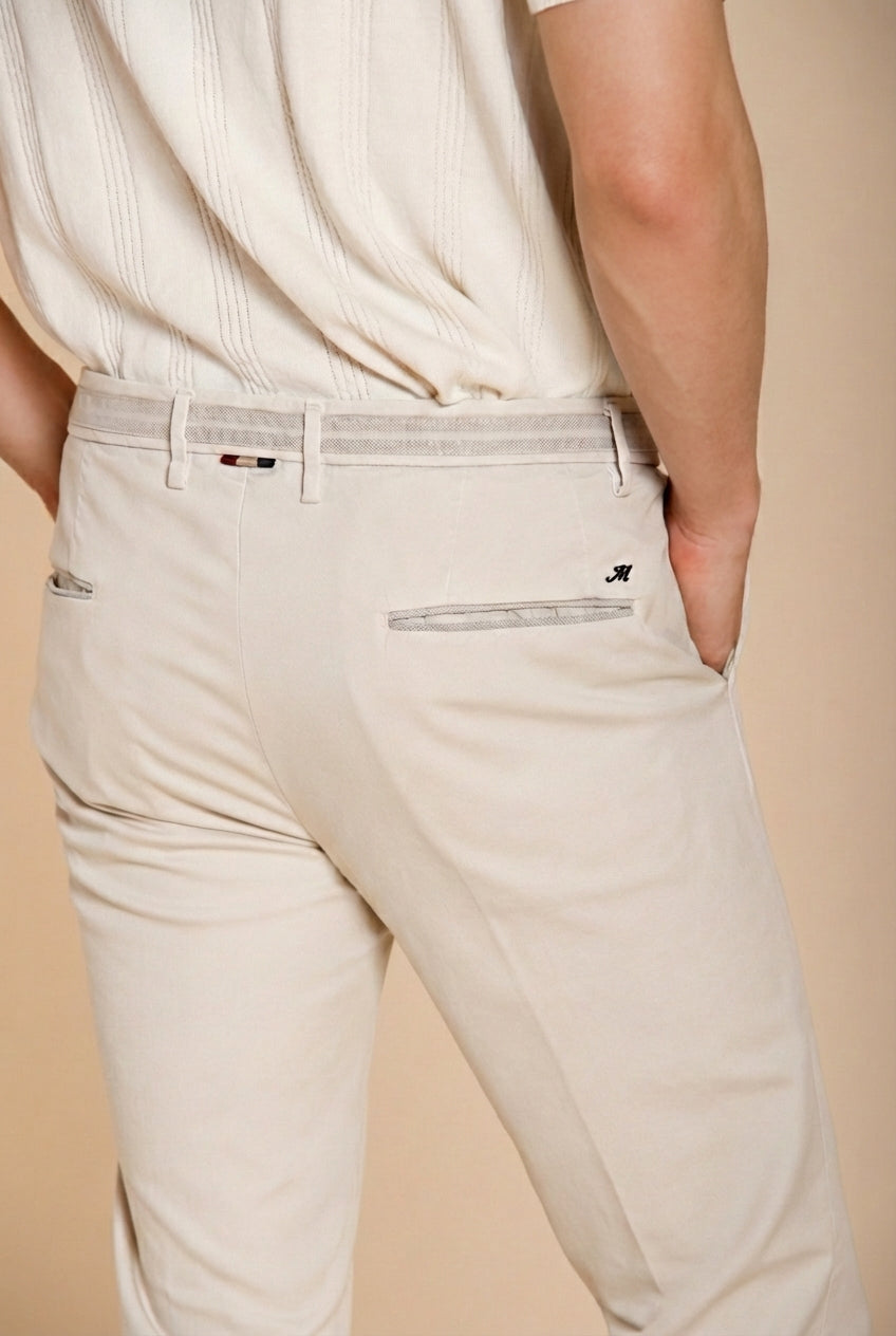 Torino City men's chino pants in fine cotton and lyocell tricot slim fit