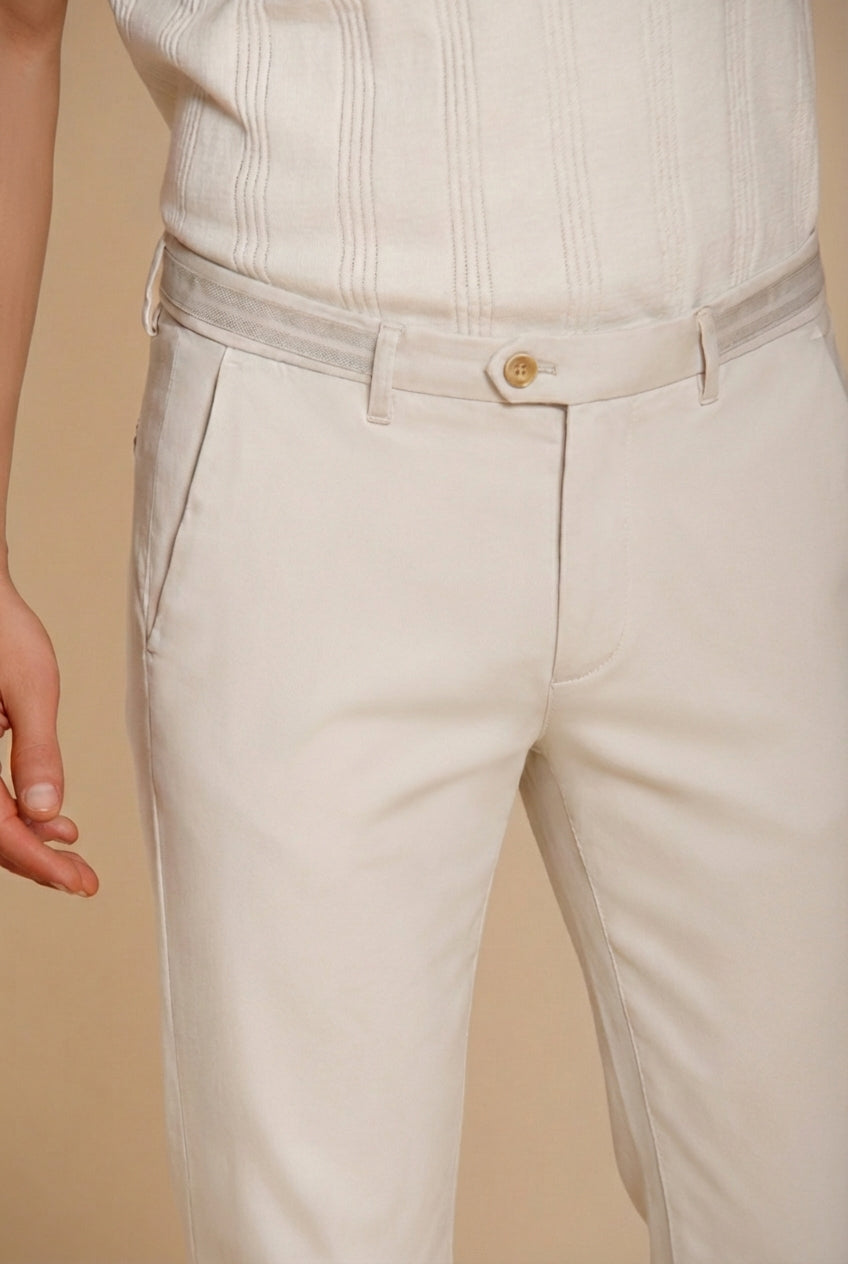 Torino City men's chino pants in fine cotton and lyocell tricot slim fit