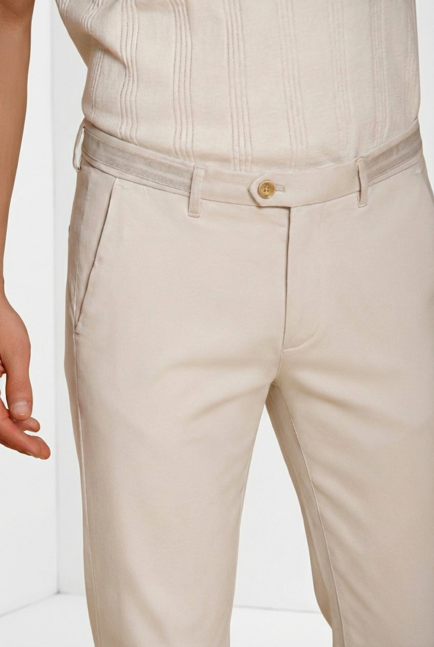 Torino City Herren Chino Hose aus feiner Trikotine aus Baumwolle und Lyocell slim fit