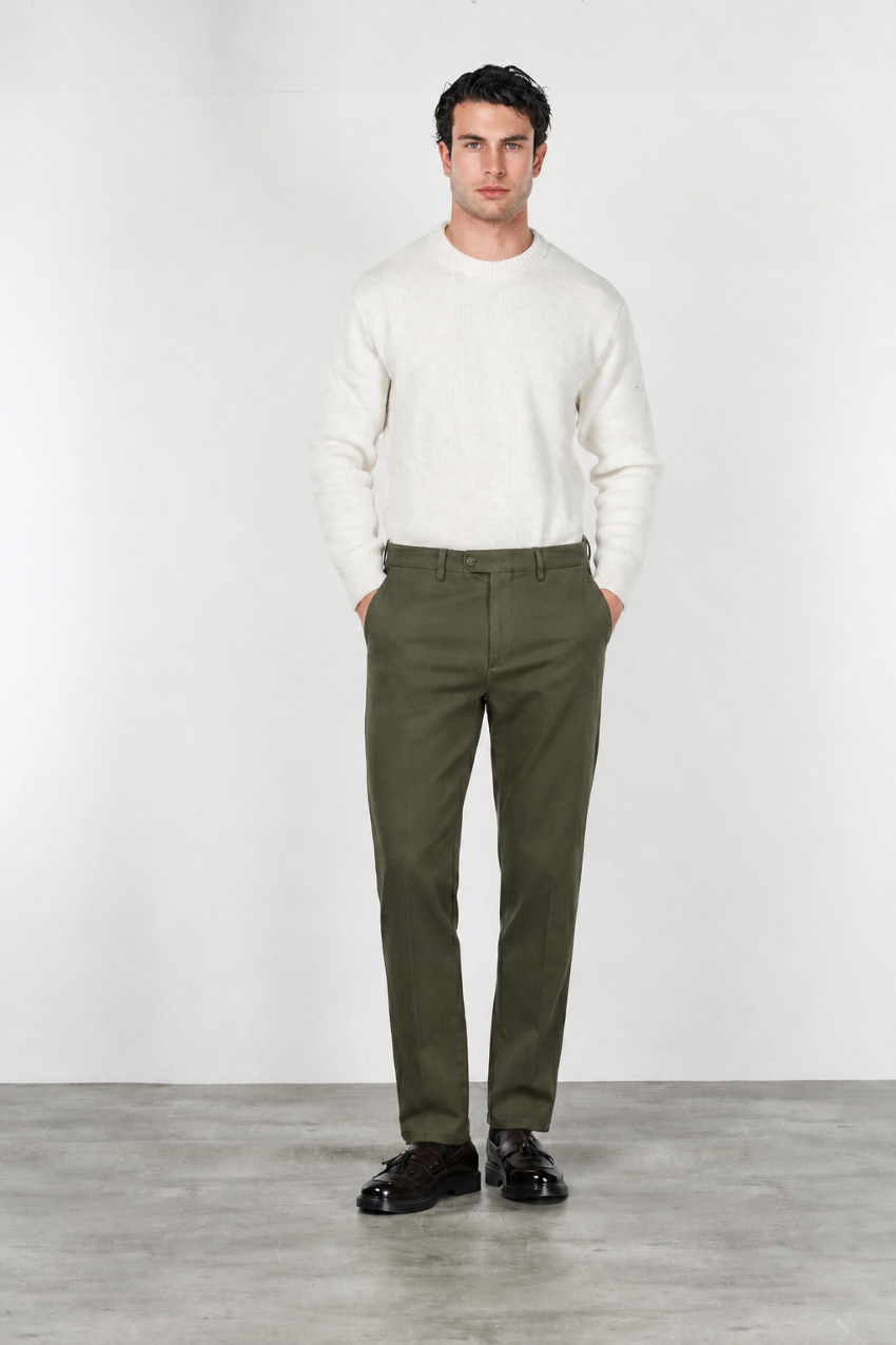 Square Work men’s chino pants in stretch bull with relaxed fit
