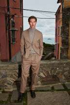 Boston 2 Pinces pantalone chino uomo in resca tinto filo cashmere relaxed fit