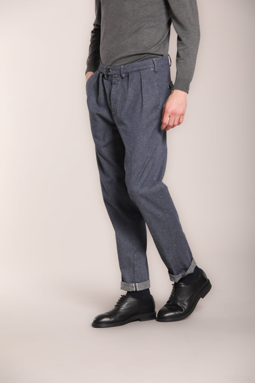 Foto 4 Boston 2 Pinces pantalone chino uomo in cotone oxford relaxed fit