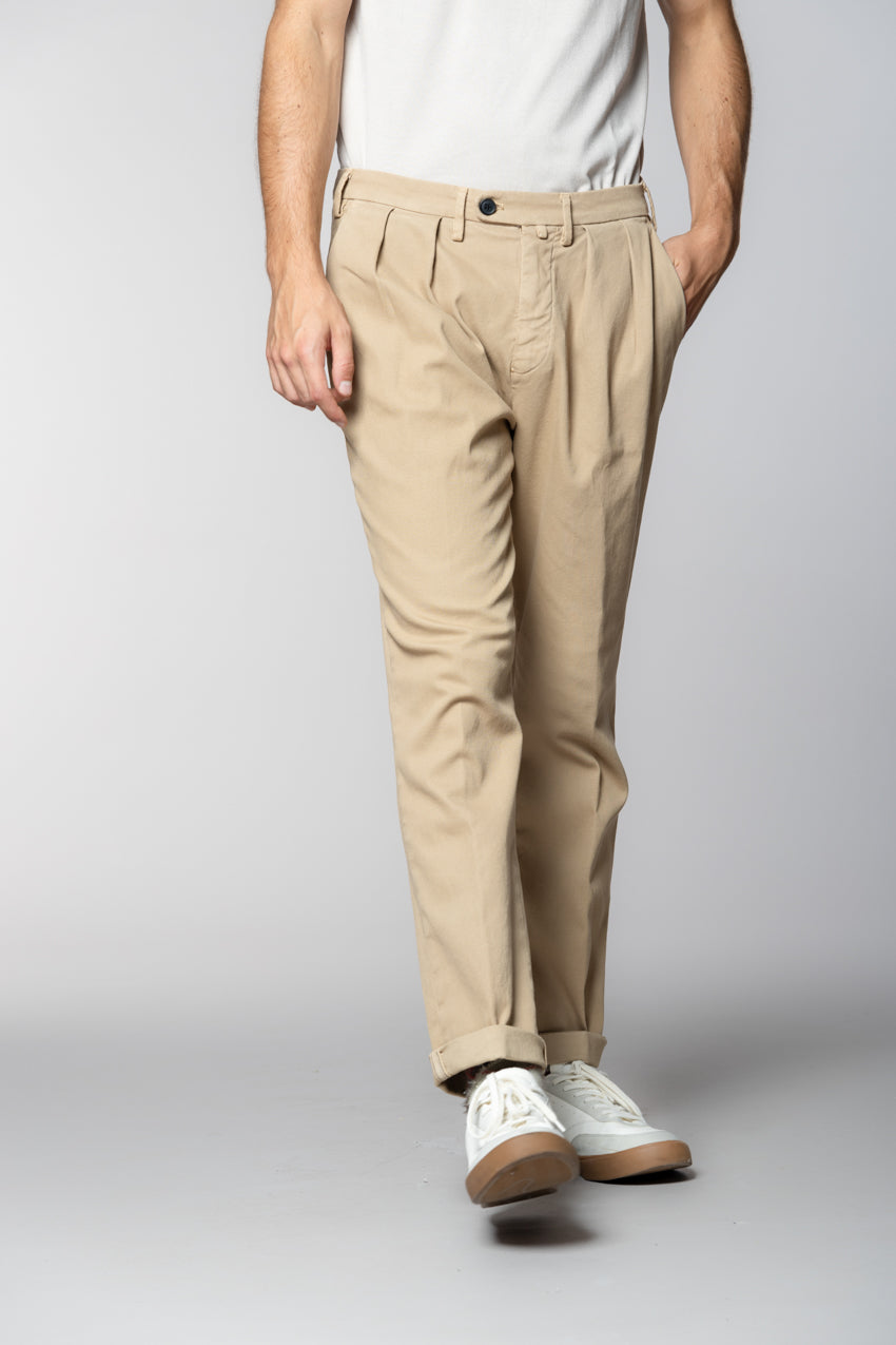 Boston 2 Pinces Herren Chinohose aus Tricot Relaxed Fit