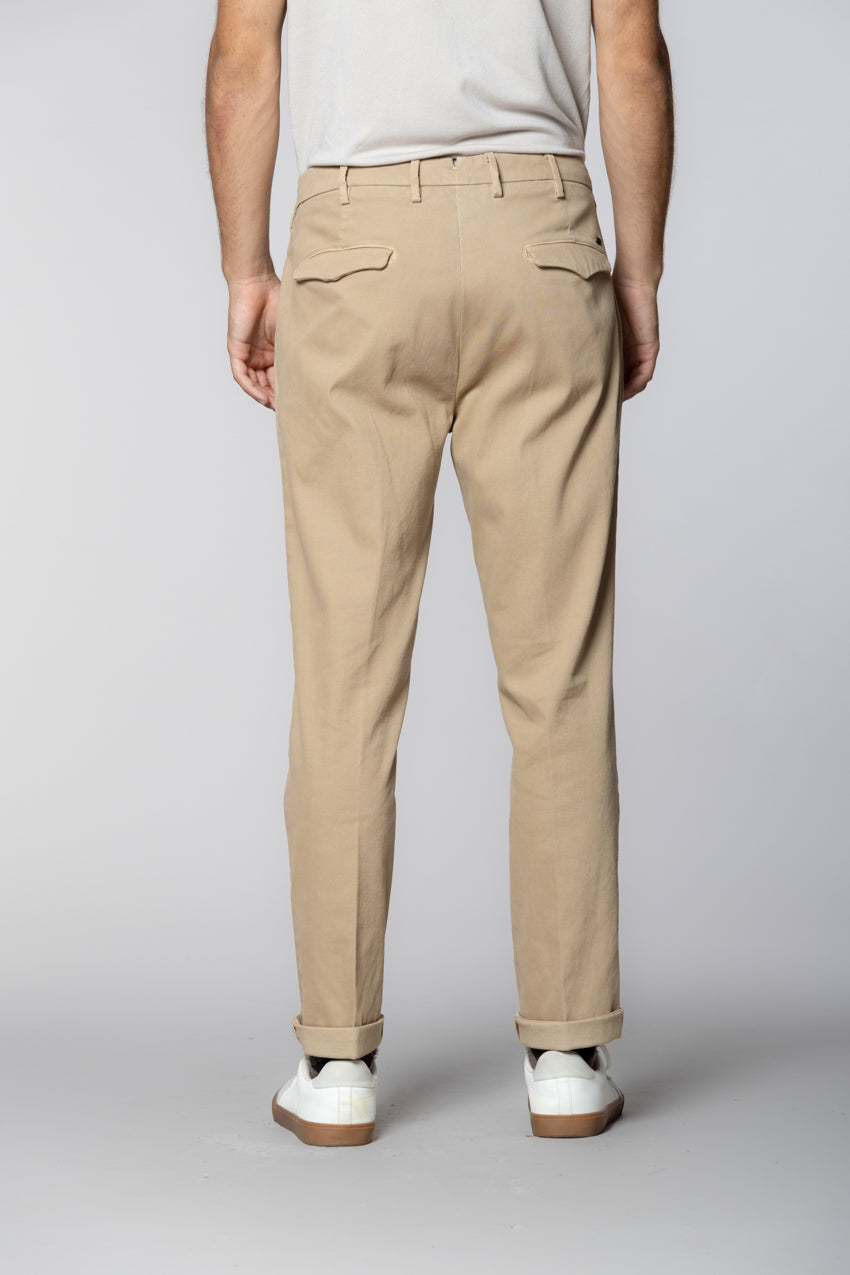 Boston 2 Pinces pantalone chino uomo in tricotina relaxed fit