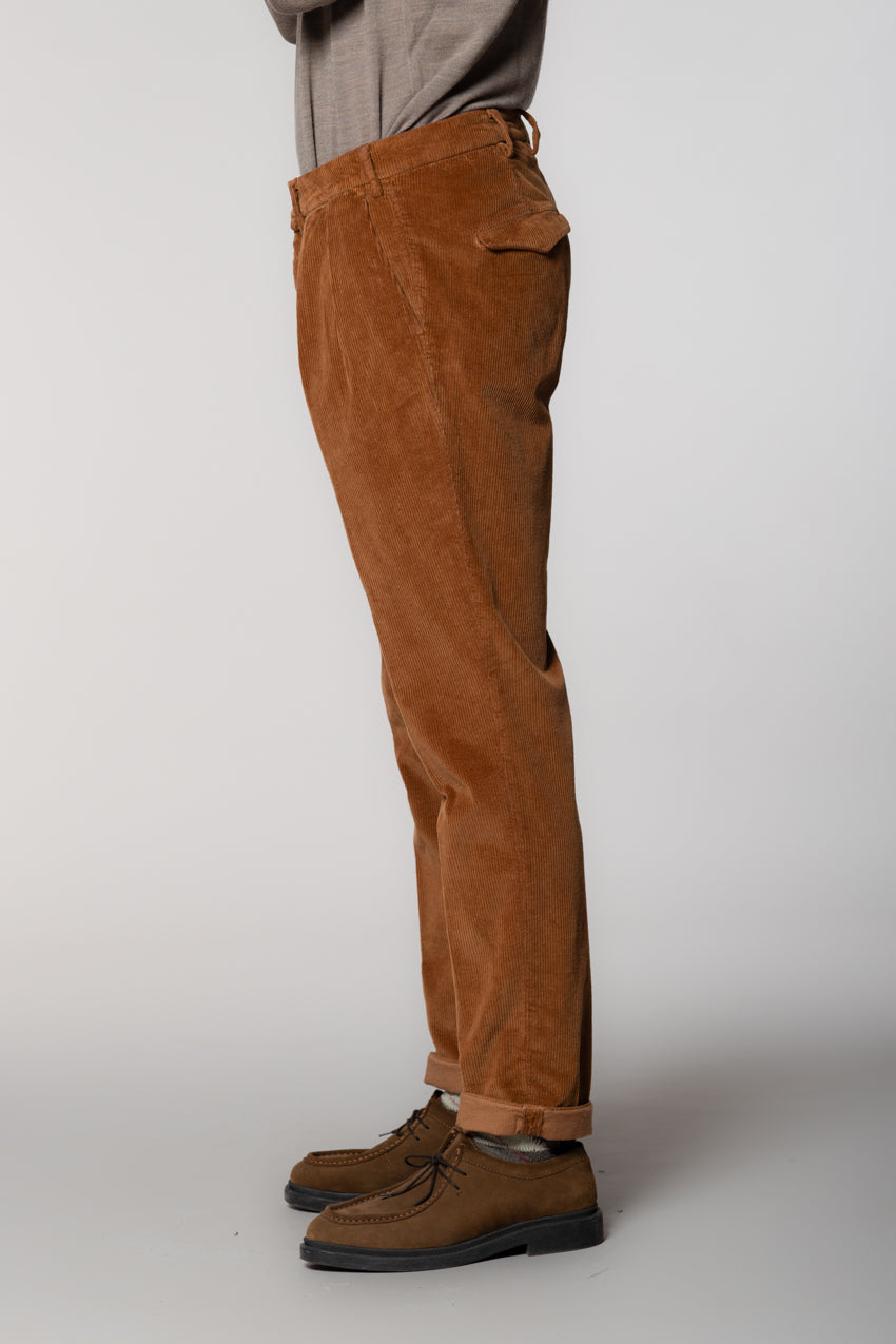 Boston 2 Pinces pantalone chino uomo in velluto 500 righe relaxed fit